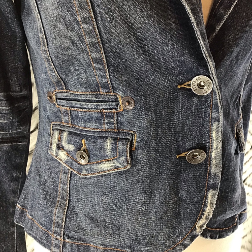 Level 99 Distressed Denim Jacket - image 5